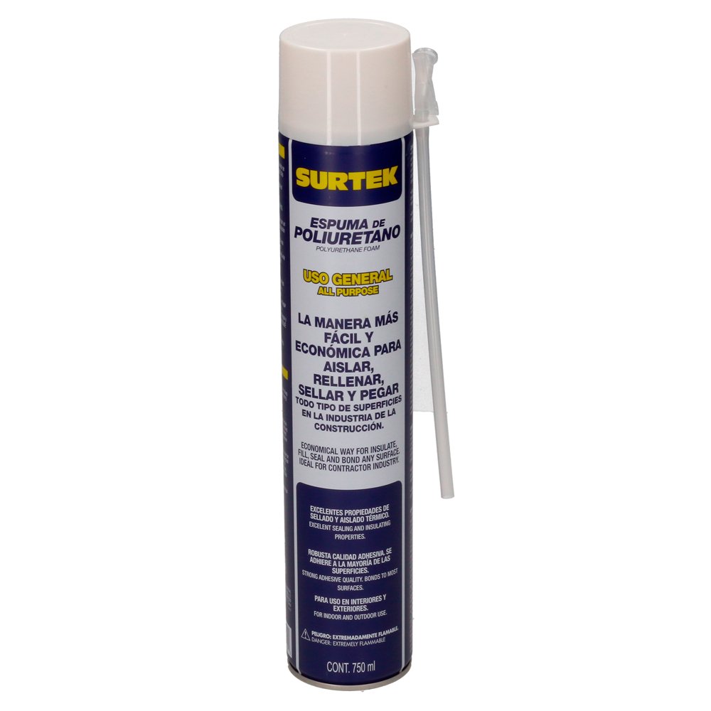 12 Pza Espuma de poliuretano 750 ml Surtek