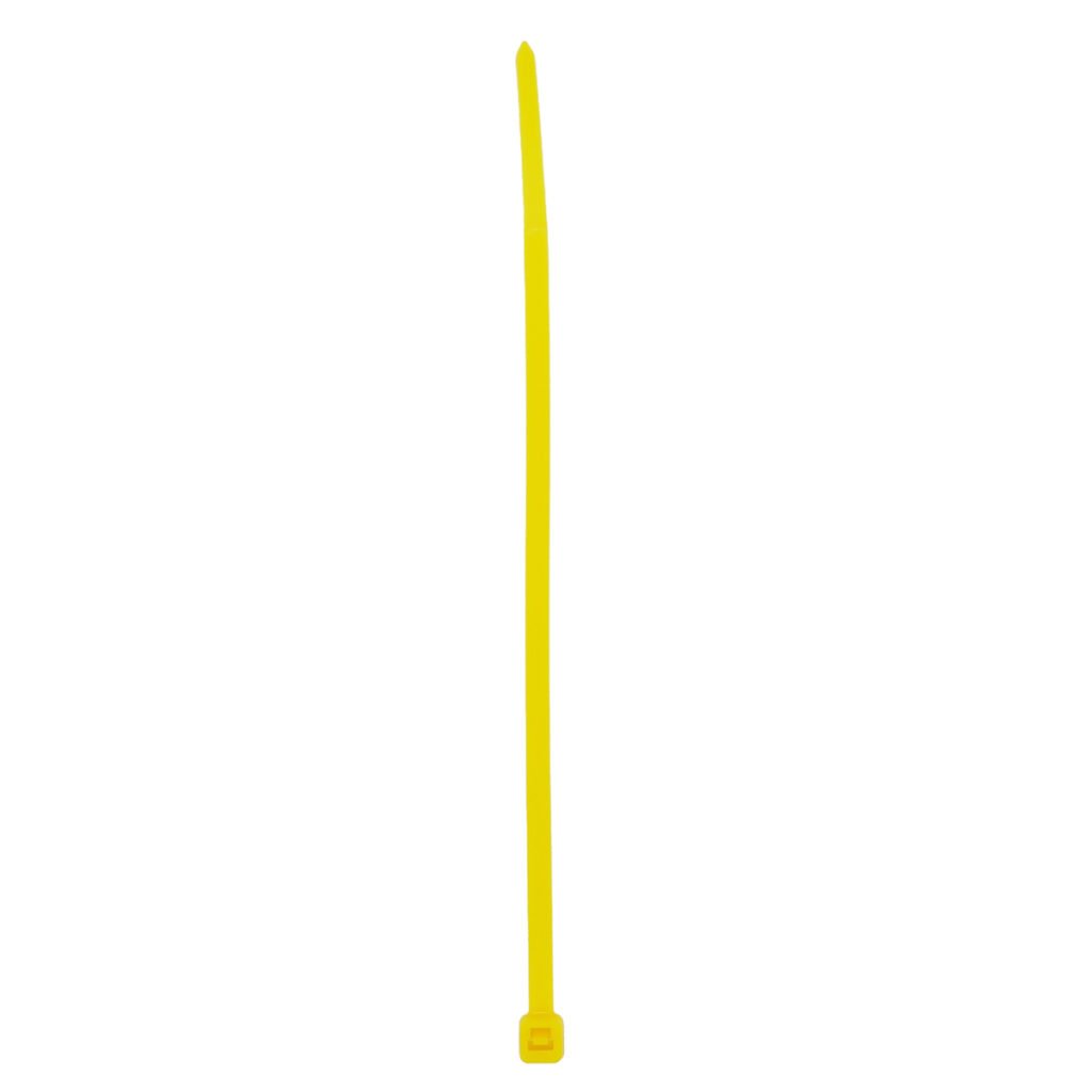 12 Pza Cinchos plásticos 150 x 3.6 mm, tensión 18 kg de 50 piezas, color amarillo Surtek
