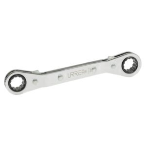 6 Pza Llave de estrías pulido espejo acodada de matraca en pulgadas, 12 puntas, 1/2" x 9/16" Urrea