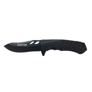 6 Pza Navaja abatible de acero inoxidable con mango de plástico hoja dentada de 3-1/4" Surtek