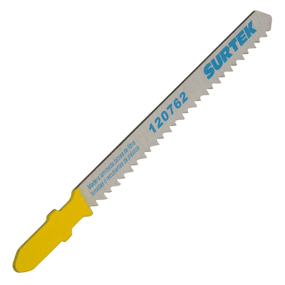 10 Pza Segueta para sierra caladora zanco tipo T para corte recto, acabado fino, 75 mm, 10dpp Surtek