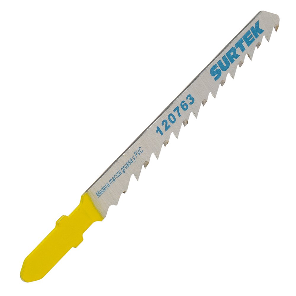 10 Pza Segueta para sierra caladora zanco tipo T para corte recto, acabado grueso, 100 mm, 6dpp Surtek