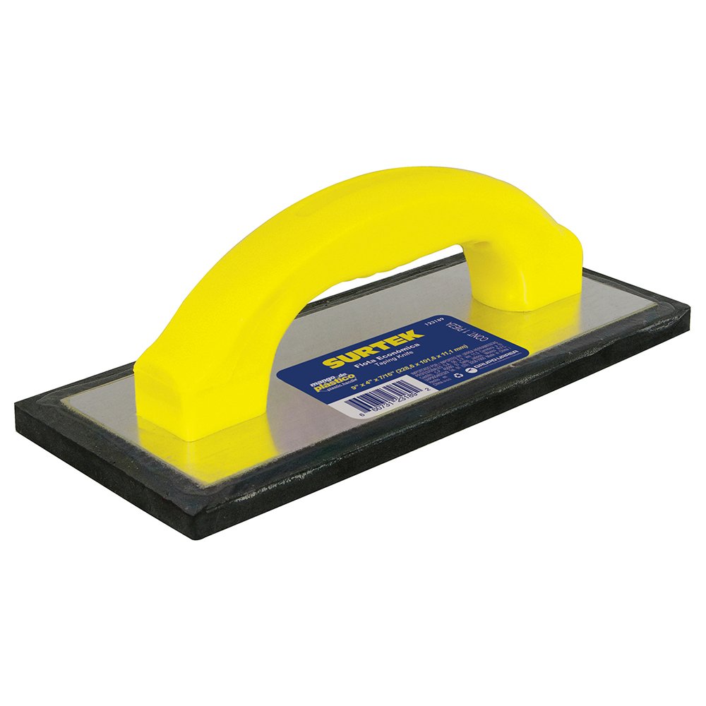 3 Pza Flota de hule acabado fino con mango de plástico 9" x 4" x 7/16" Surtek