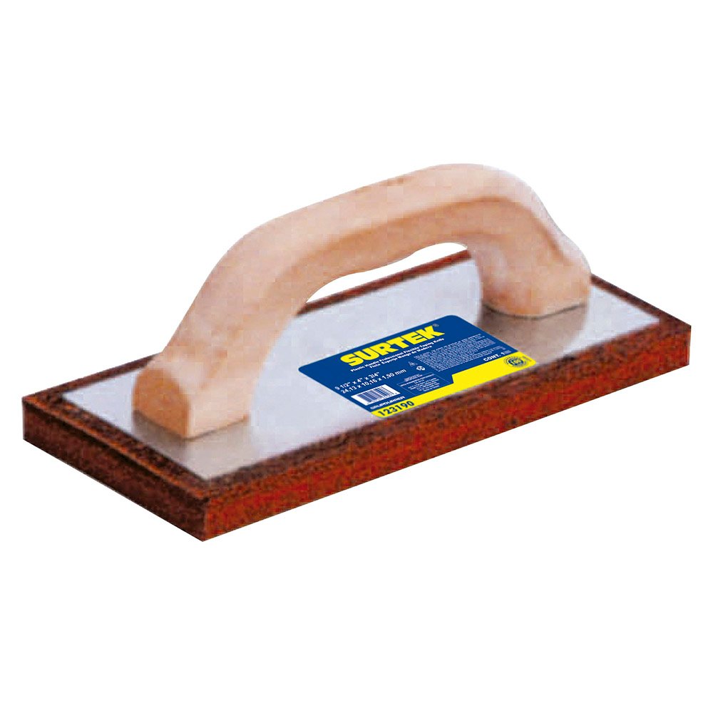 3 Pza Flota de esponja acabado áspero con mango de madera 9-1/2" x 4" x 3/4" Surtek