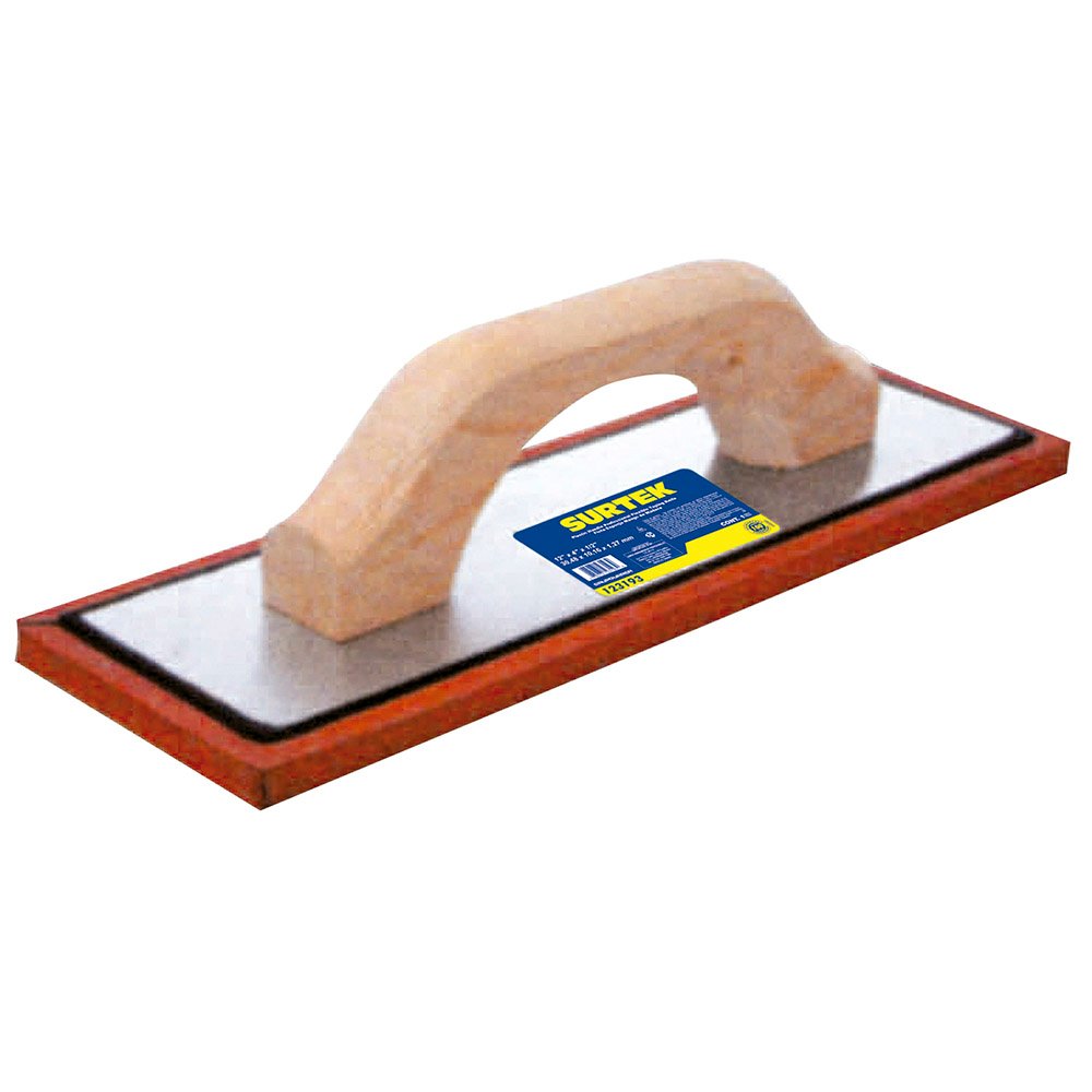 3 Pza Flota de esponja acabado áspero con mango de madera 12" x 4" x 1/2" Surtek