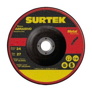 5 Pza Disco abrasivo tipo 27 para metal 7" x 1/4" Surtek