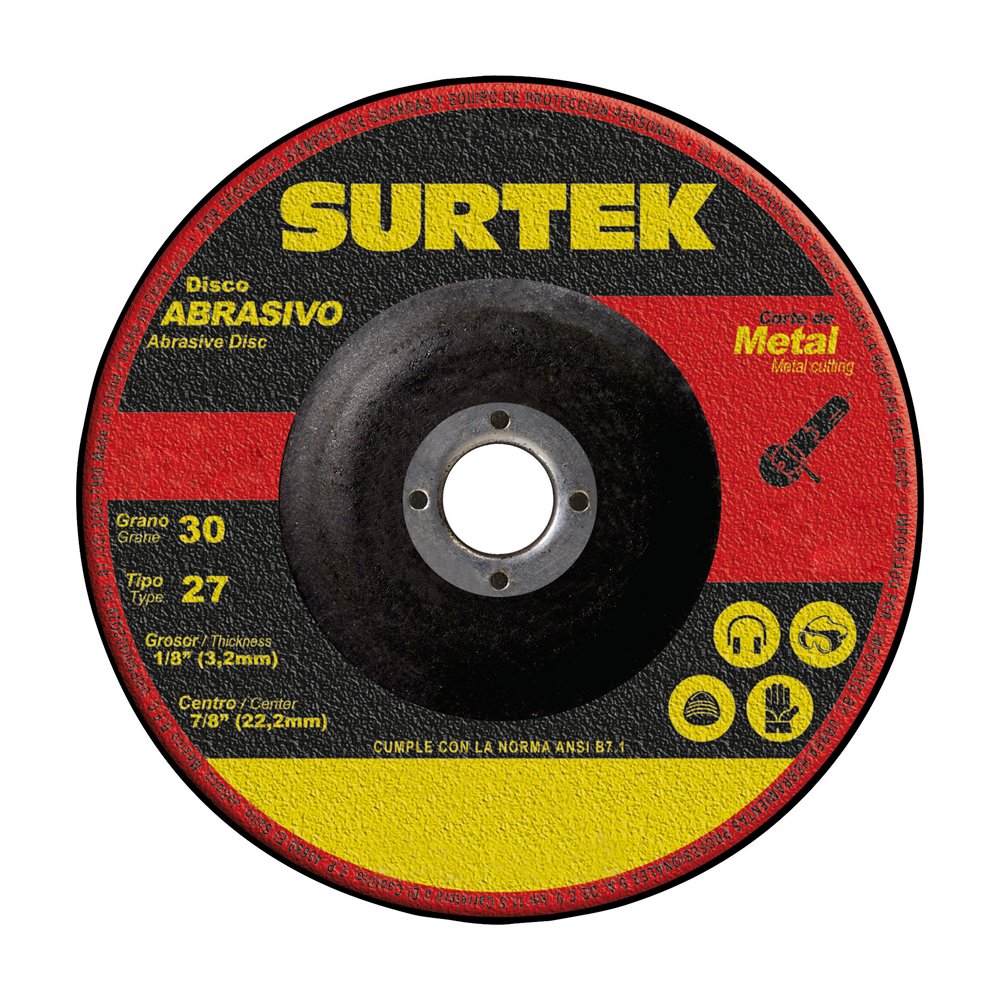 5 Pza Disco abrasivo tipo 27 para metal 7" x 1/8" Surtek