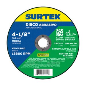 5 Pza Disco abrasivo tipo 27 para piedra 4-1/2" x 1/8" Surtek