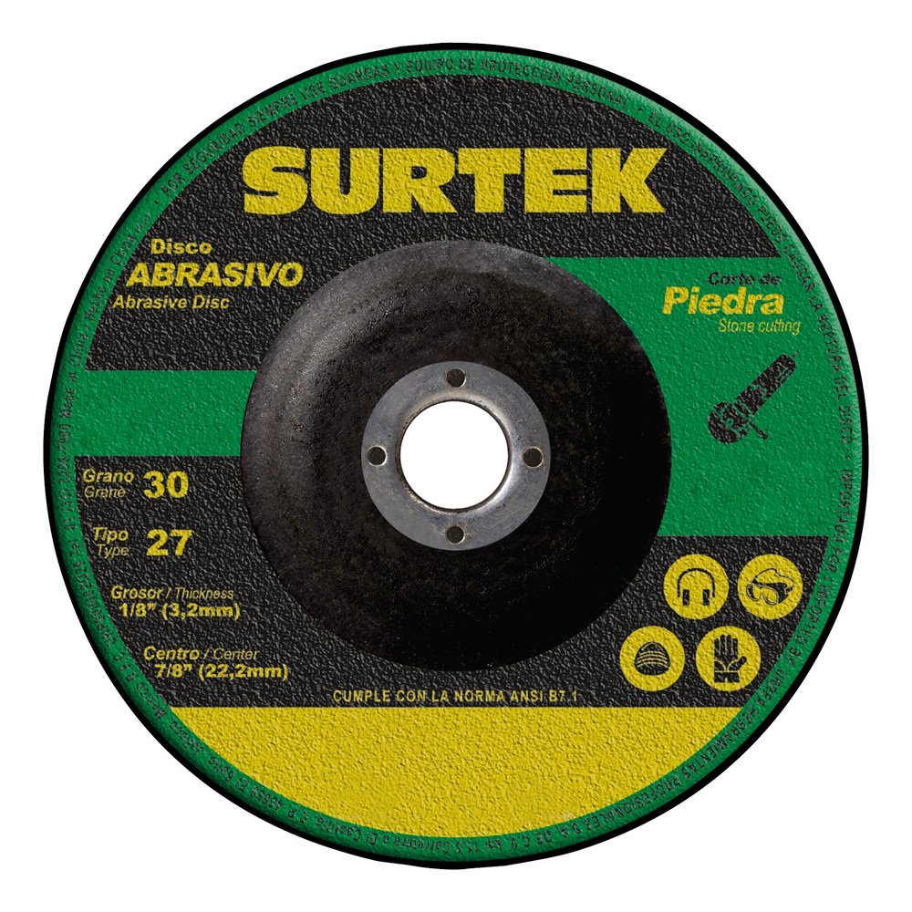 5 Pza Disco abrasivo tipo 27 para piedra 7" x 1/8" Surtek