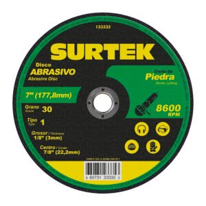 5 Pza Disco abrasivo tipo 1 para piedra 7" x 9/64" Surtek