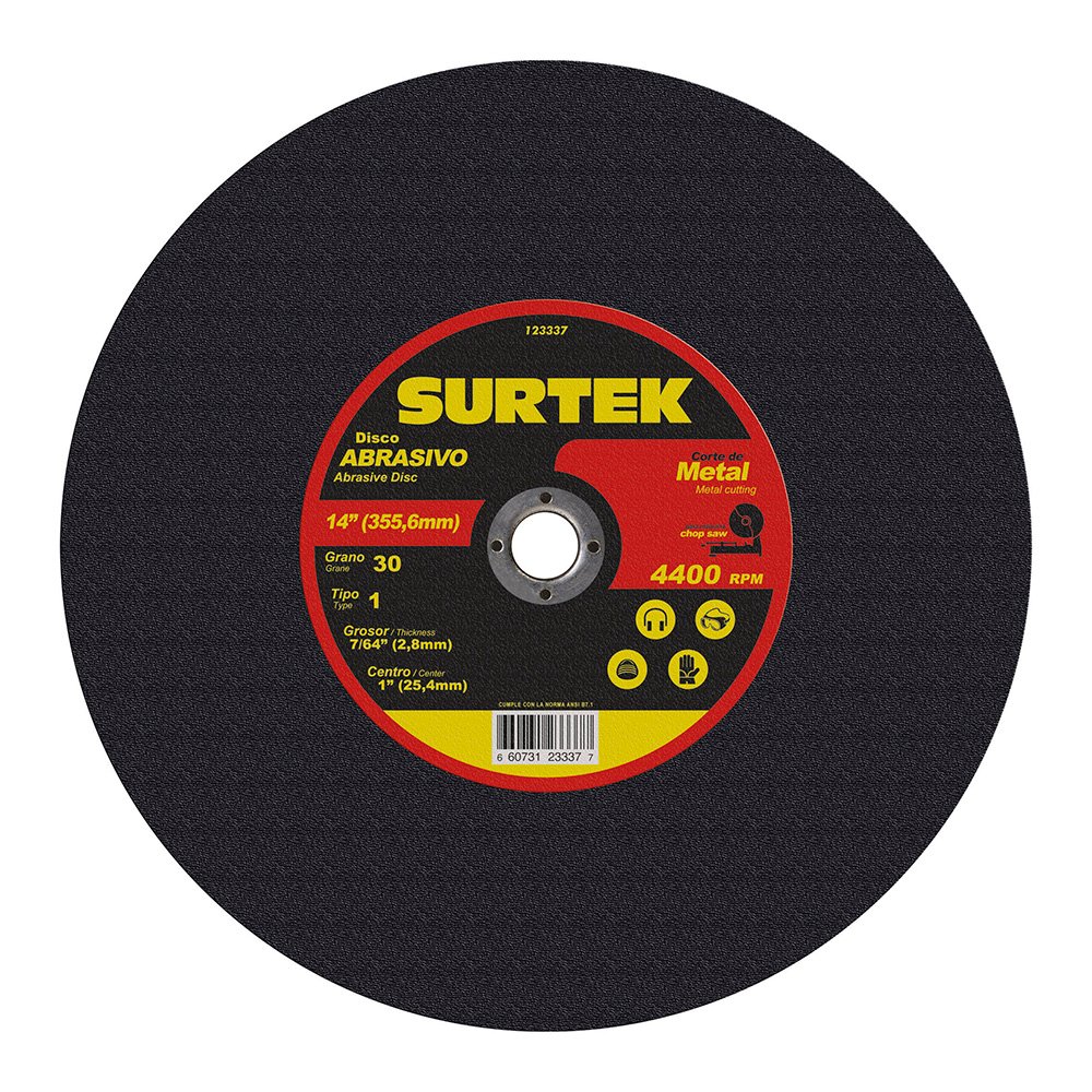 5 Pza Disco abrasivo tipo 1 para metal 14" x 7/64" Surtek