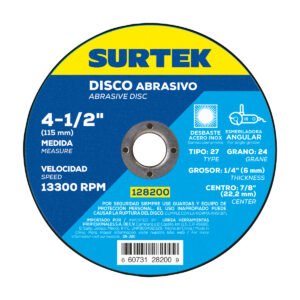 5 Pza Disco abrasivo tipo 27 para metal 4-1/2" x 1/4" Surtek