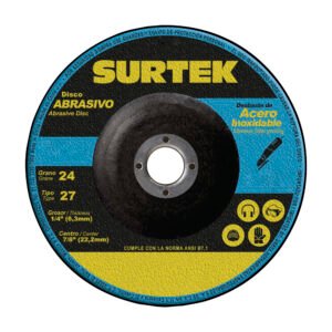 5 Pza Disco abrasivo tipo 27 para metal 7" x 1/4" Surtek