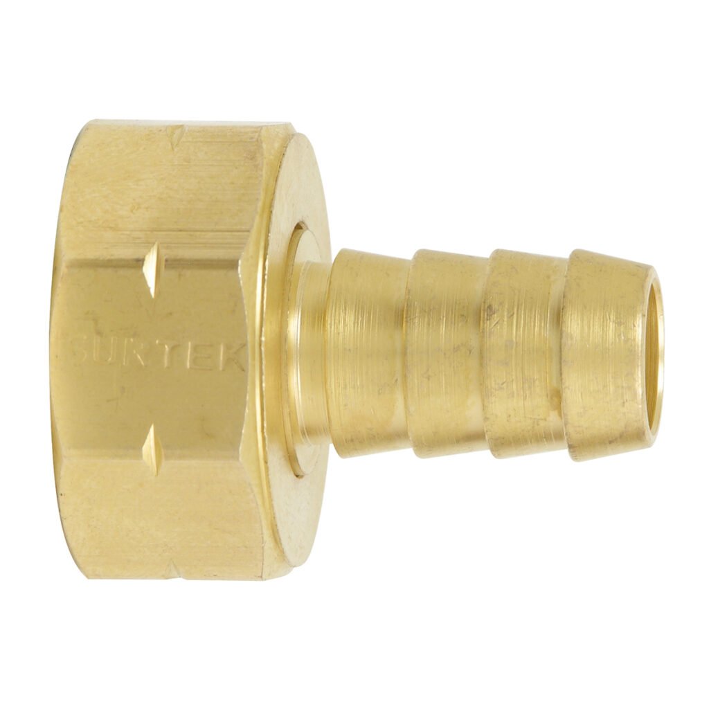 12 Pza Conector para manguera de riego de latón, 1/2" hembra Surtek