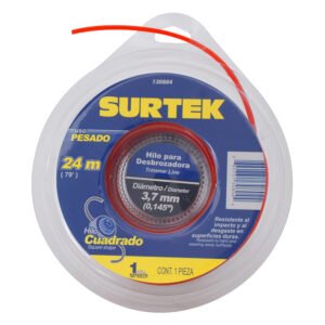 Nailon cuadrado para desbrozadora, 3.7 mm x 24 m Surtek