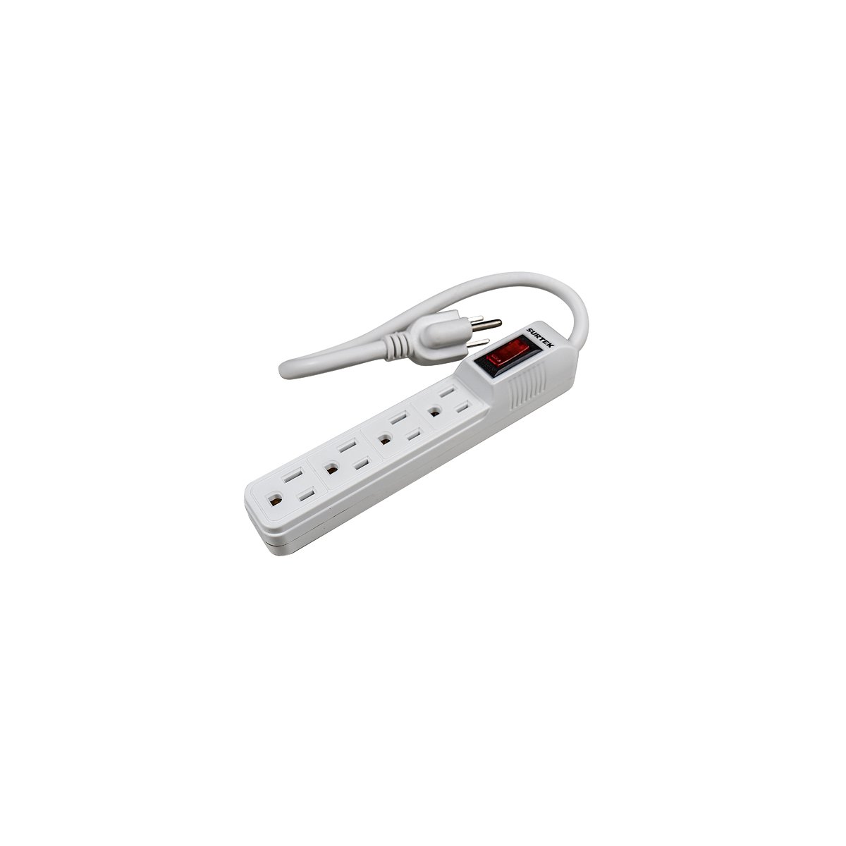6 Pza Multicontacto 4 entradas cable 30 cm Surtek