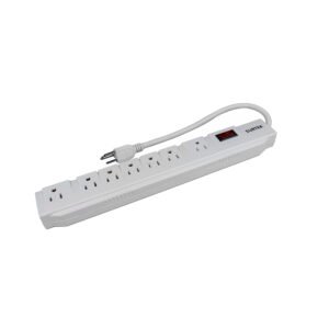 6 Pza Multicontacto 7 entradas cable 30 cm Surtek