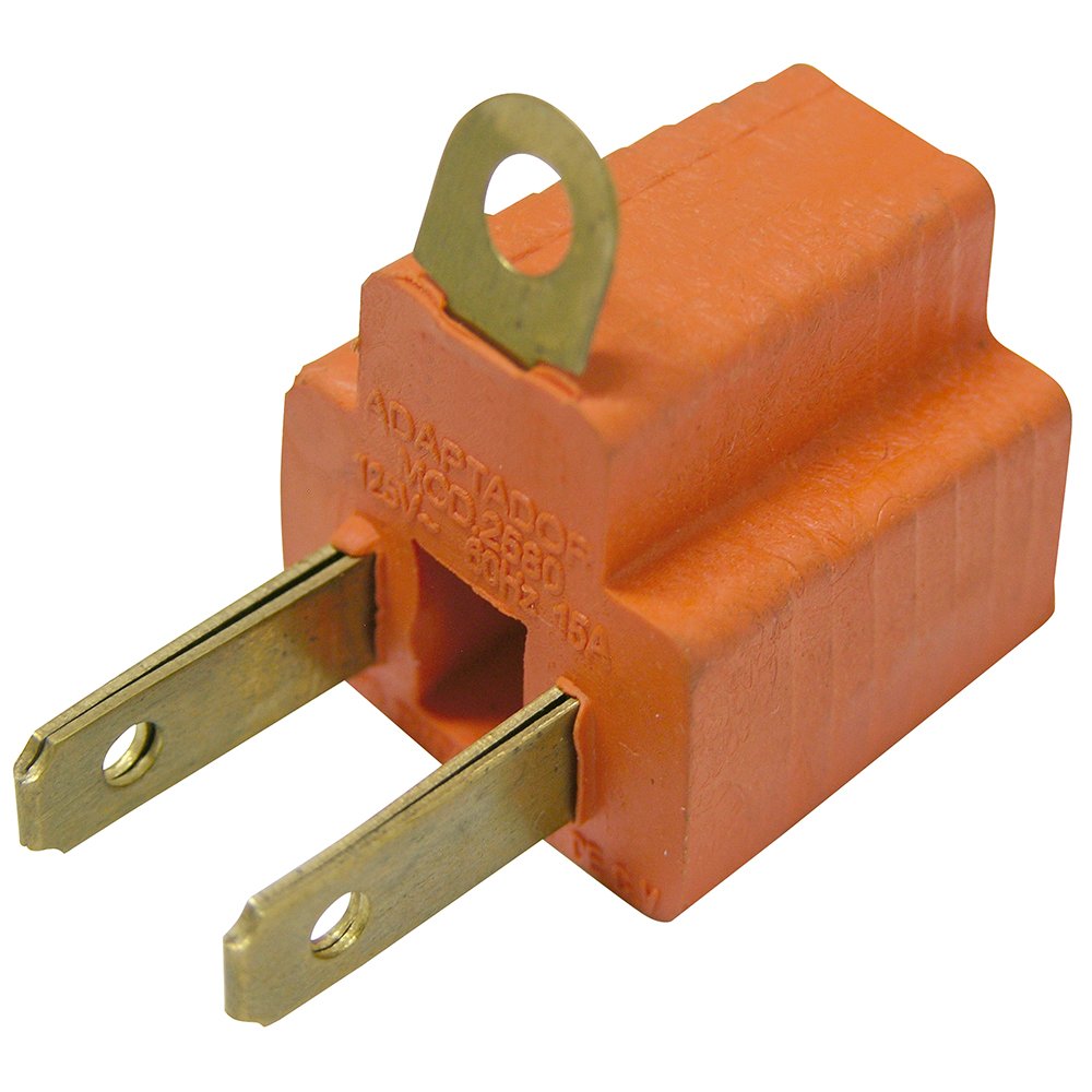 50 Pza Adaptador clavija de aterrizado a polarizado PVC, 2 piezas Surtek