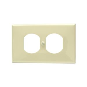 10 Pza Placa doble plástica , línea estándar, color marfil Surtek