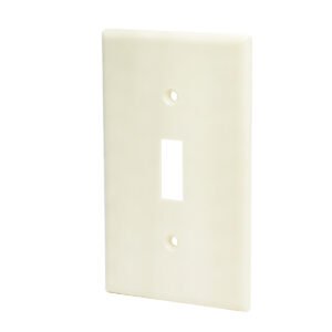 10 Pza Placa apagador vertical plástica, línea estándar, color marfil Surtek