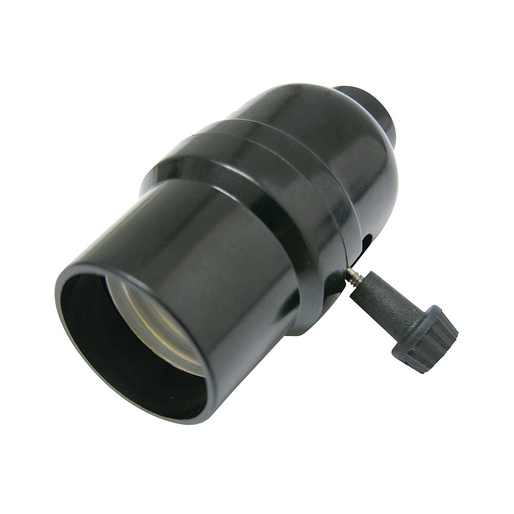 10 Pza Portalámpara con apagador tipo llave, color negro Surtek