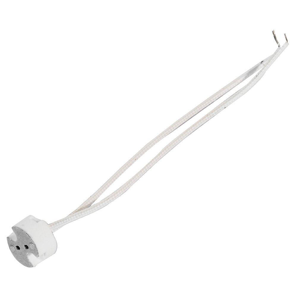 10 Pza Portalámpara para MR base BIPIN 2 cm, color blanco Surtek