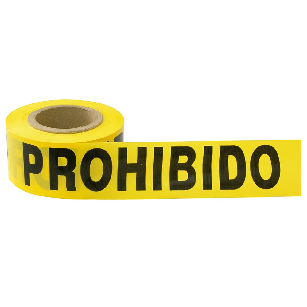 3 Pza Cinta para barricada "PROHIBIDO EL PASO" ancho 3" de 100 m Surtek