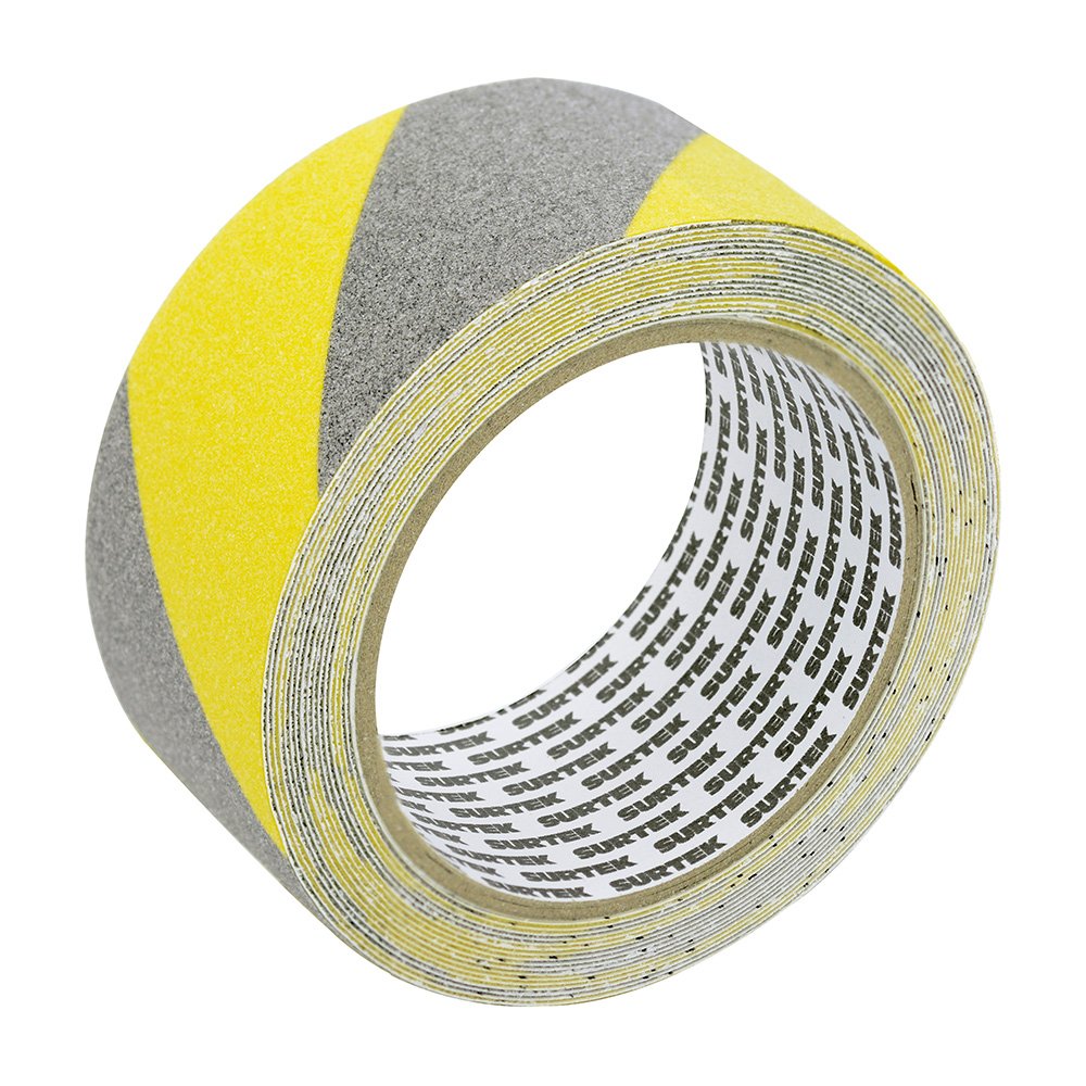 6 Pza Cinta antiderrapante ancho 48 mm de 5 m, color amarillo/gris Surtek