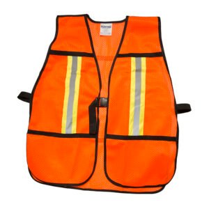 5 Pza Chaleco de seguridad de malla de poliéster con correas ajustables naranja unitalla Surtek