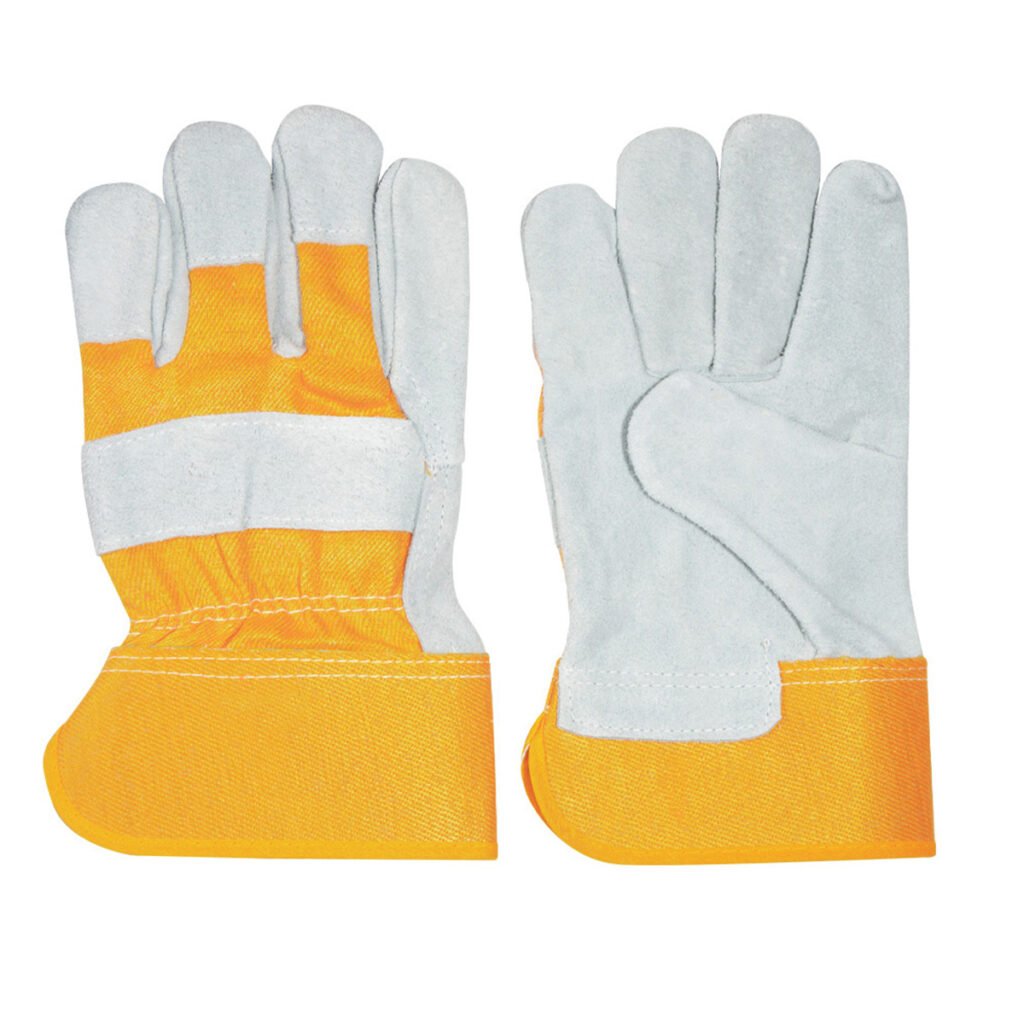 6 Pza Guantes de carnaza y loneta unitalla Surtek