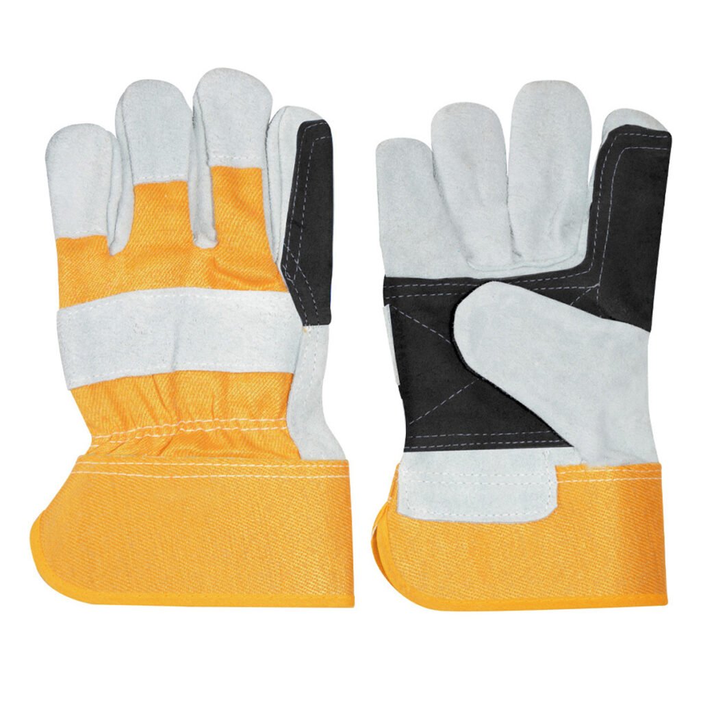 6 Pza Guantes de carnaza y loneta reforzados unitalla Surtek