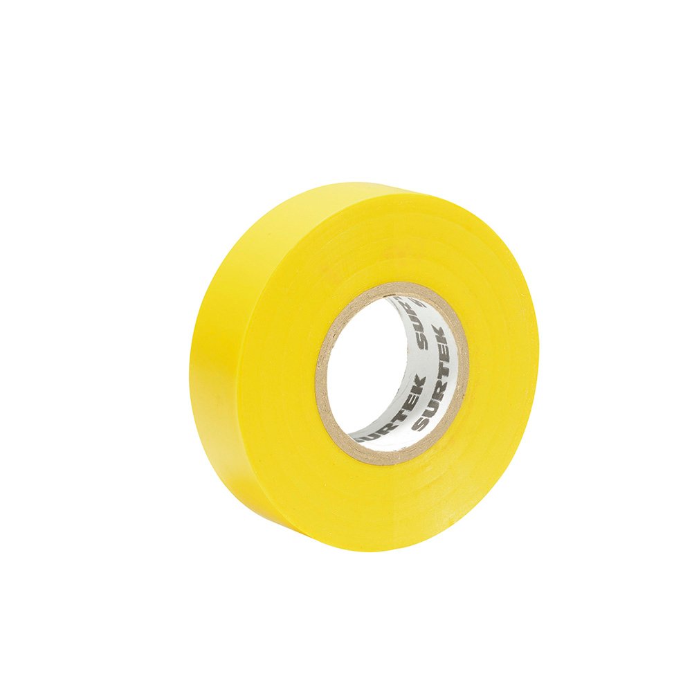 6 Pza Cinta amarilla para aislar 19 mm x 18 m Surtek
