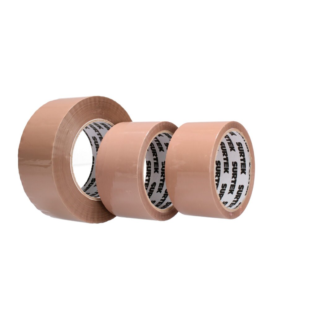 6 Pza Cinta canela de acrílico para empacar 48mm x 50 m Surtek