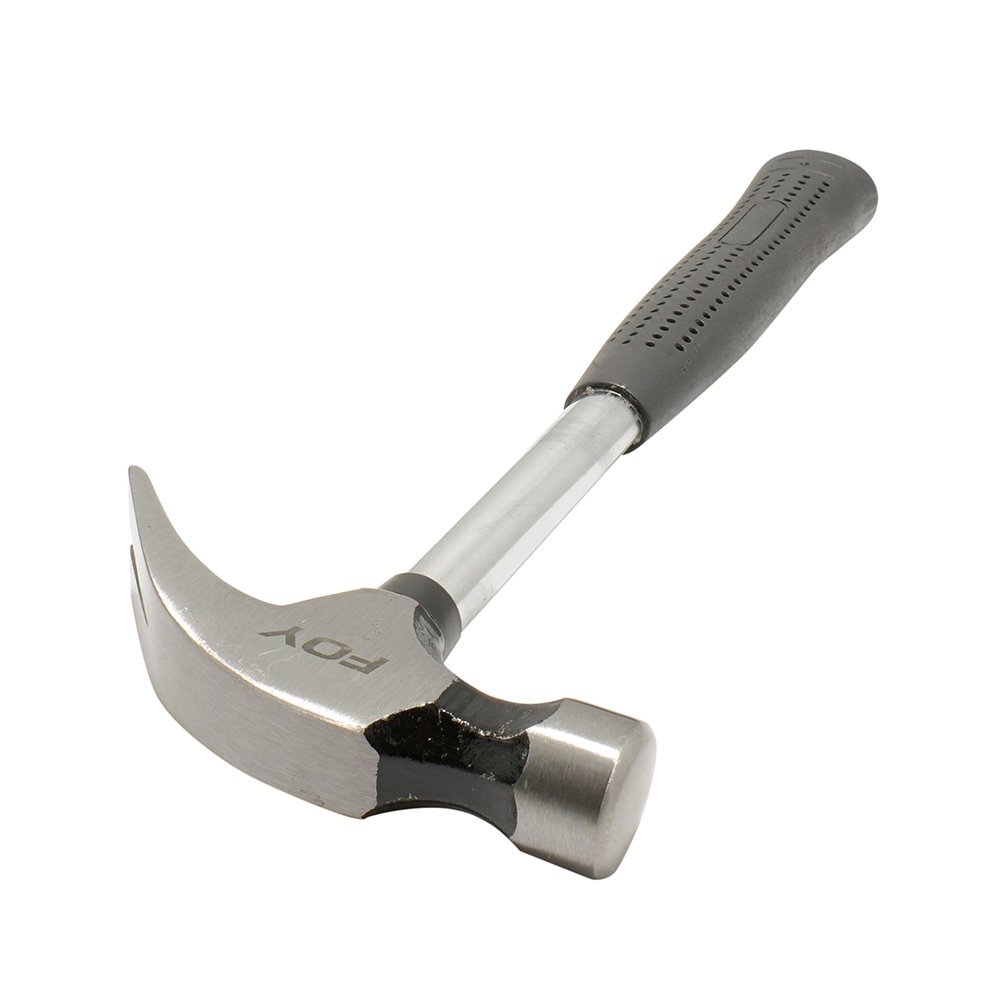 Martillo de uña curva con mango tubular con forro de neopreno de 13", 16 oz Foy