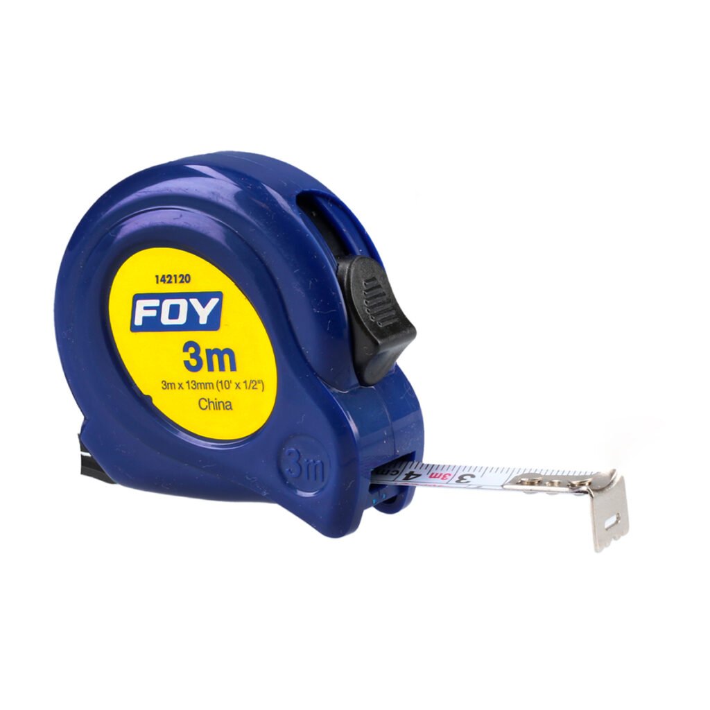 6 Pza Flexómetro con carcasa de plástico azul 3 m x 1/2" Foy