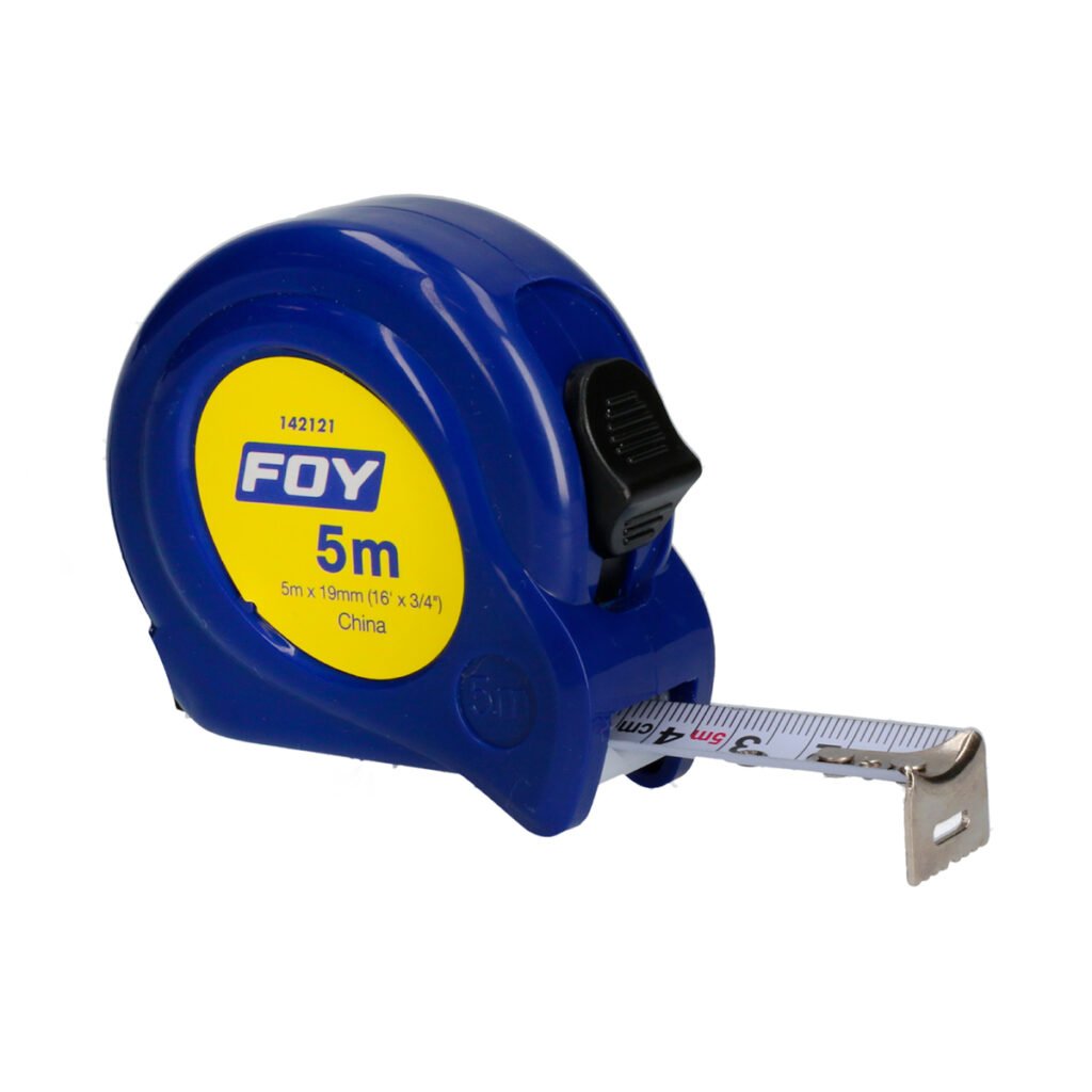 6 Pza Flexómetro con carcasa de plástico azul 5 m x 3/4" Foy