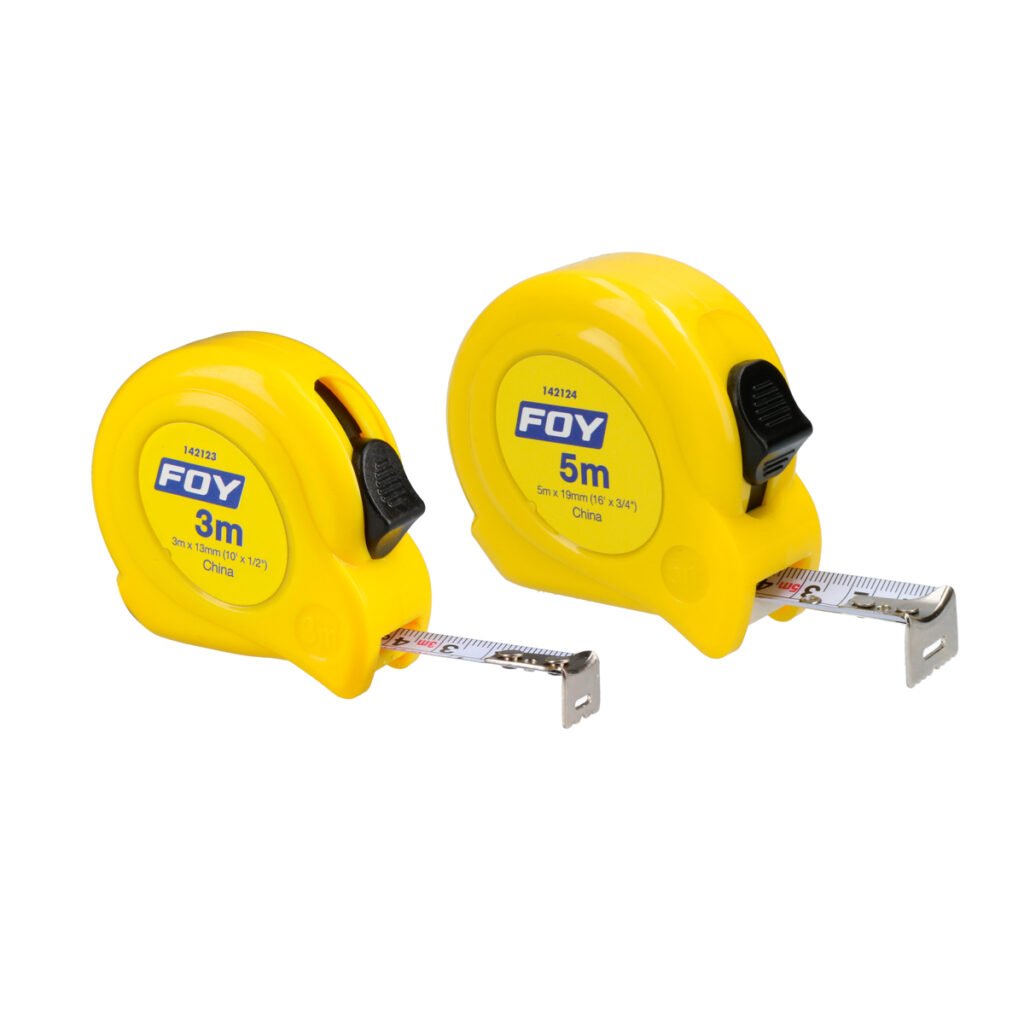 6 Pza Flexómetro con carcasa de plástico amarillo 3 m x 1/2" Foy
