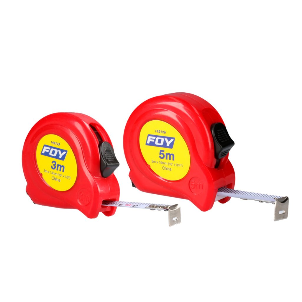 6 Pza Flexómetro con carcasa de plástico rojo 5 m x 3/4" Foy