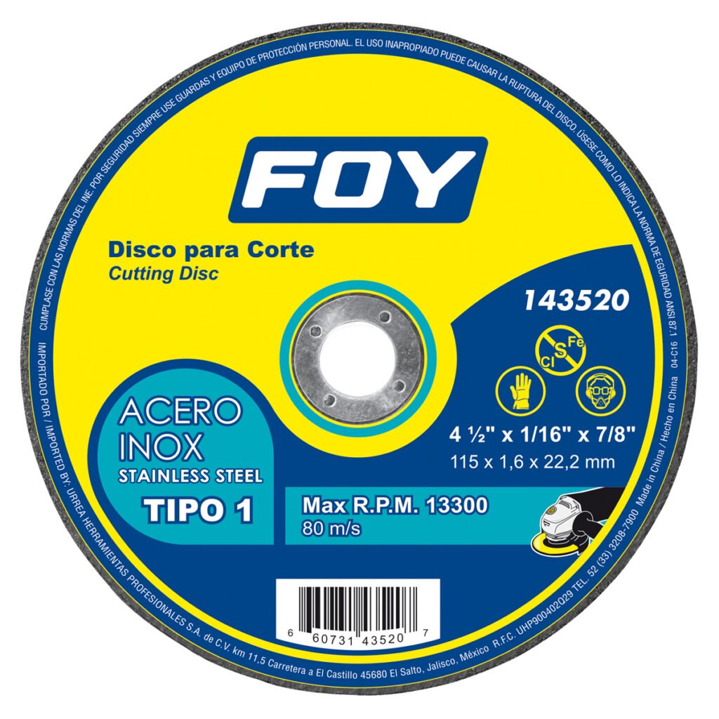 5 Pza Disco abrasivo tipo 1 para metal  7" x 2 mm Foy