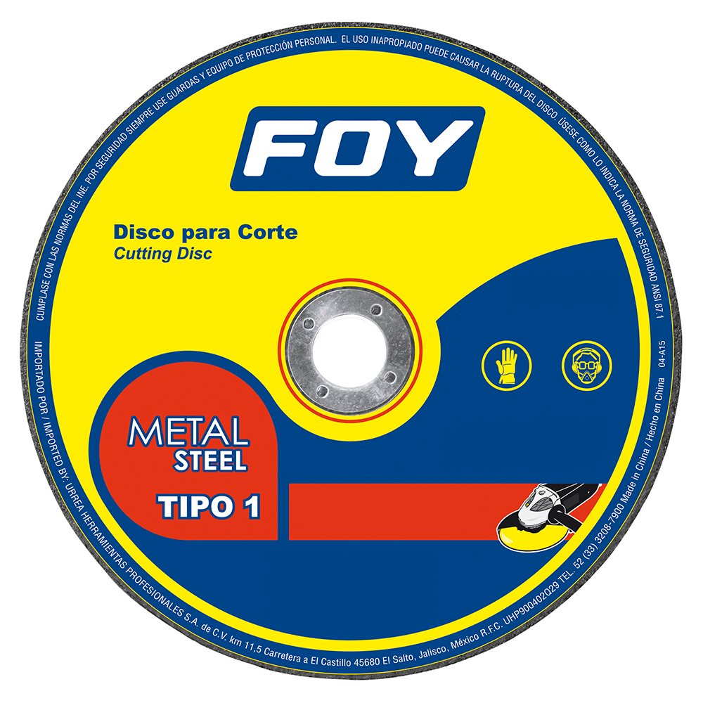 5 Pza Disco abrasivo tipo 1 para metal 9" x 3 mm Foy