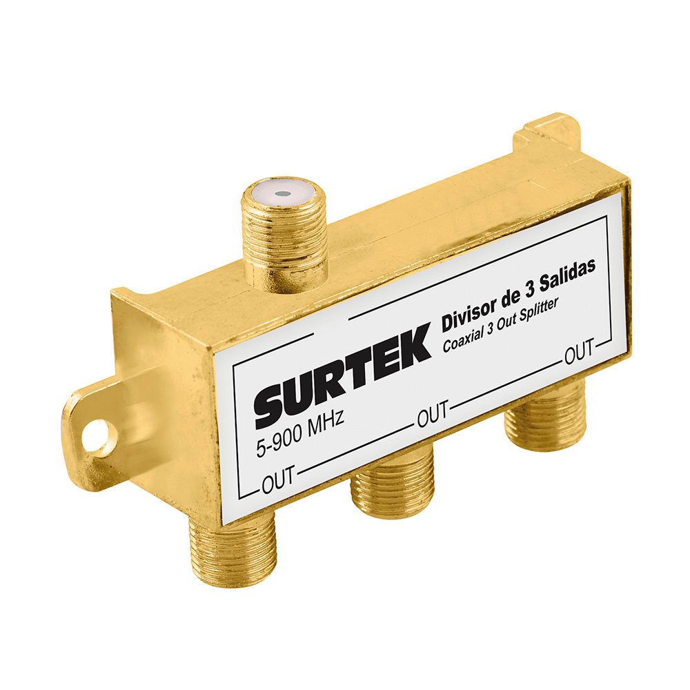 10 Pza Divisor coaxial , 1 entrada 3 salidas Surtek