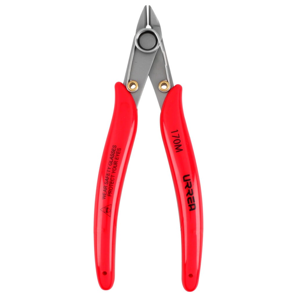 6 Pza Pinza para electrónica con mango rubber grip de 5-1/8" corte al ras 22° Urrea