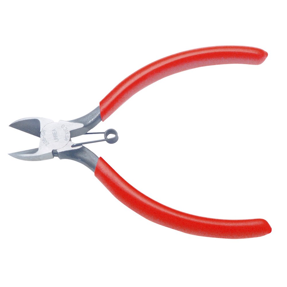 6 Pza Pinza para electricista con mango rubber grip de 4-3/16" corte diagonal con resorte Urrea