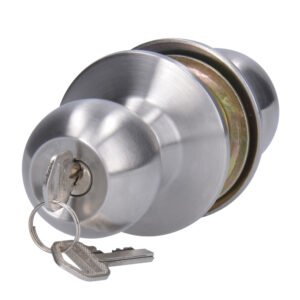 Pomo cilíndrico bola para constructora función entrada, acero inoxidable, llave std, caja Prolok