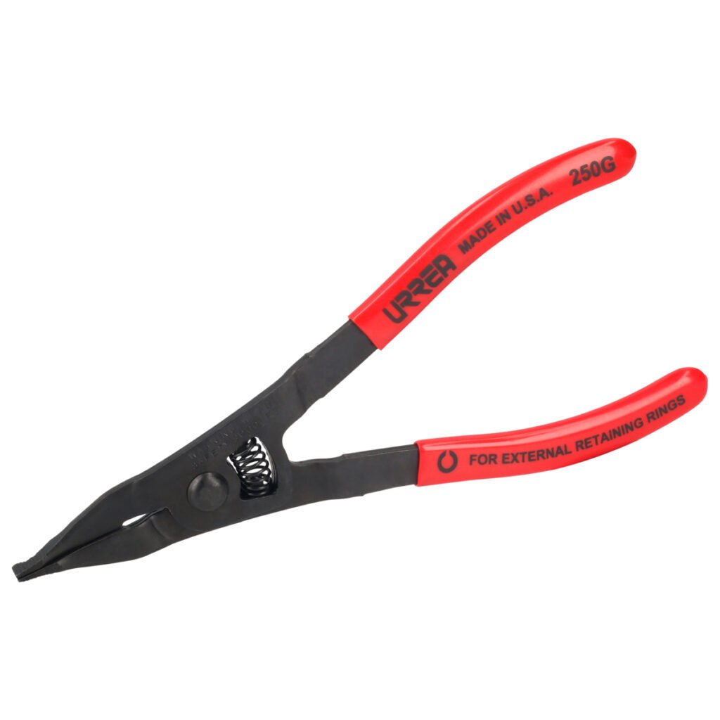 3 Pza Pinza para anillos de retención con mango rubber grip punta plana 8-3/4" Urrea