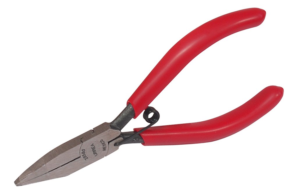 3 Pza Pinza para electrónica con mango rubber grip de 4-3/4" plana lisa Urrea