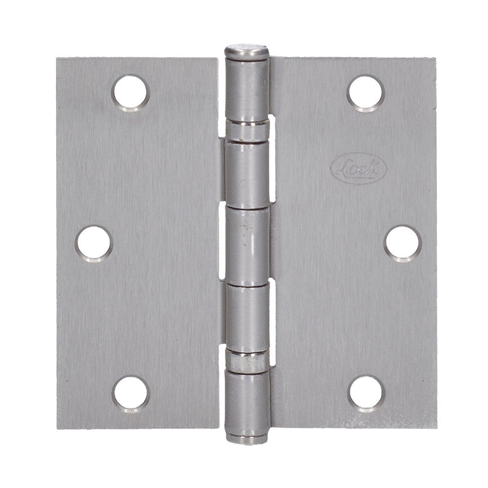 3 Pza Bisagra cuadrada arquitectónica con balero de acero níquel satinado 3.5" x 3.5" Lock