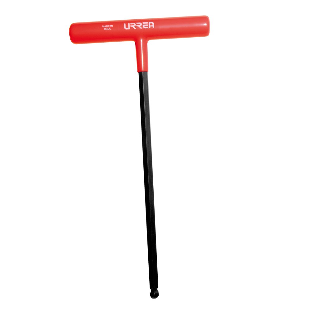 4 Pza Llave hexagonal larga tipo "T" punta de bola ergonómica en pulgadas, 3/16" Urrea