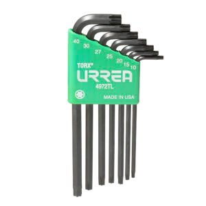 Juego de llaves largas hexagonales tipo "L", Torx, 7 piezas en blíster Urrea