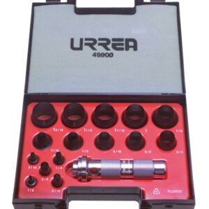 Juego de sacabocados de 1/8 a 1-3/16", 16 piezas Urrea